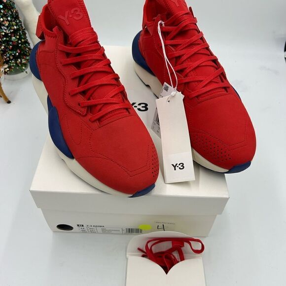 Men’s Y3 Kaiwa red white and blue sneakers size 12 US - Picture 3 of 9